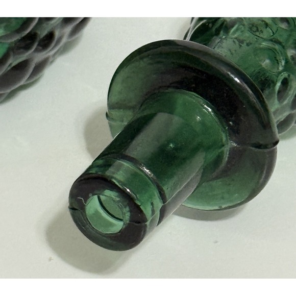 Vintage MCM Green Hobnail Glass Decanter Genie Bottle 21" - Picture 6 of 12